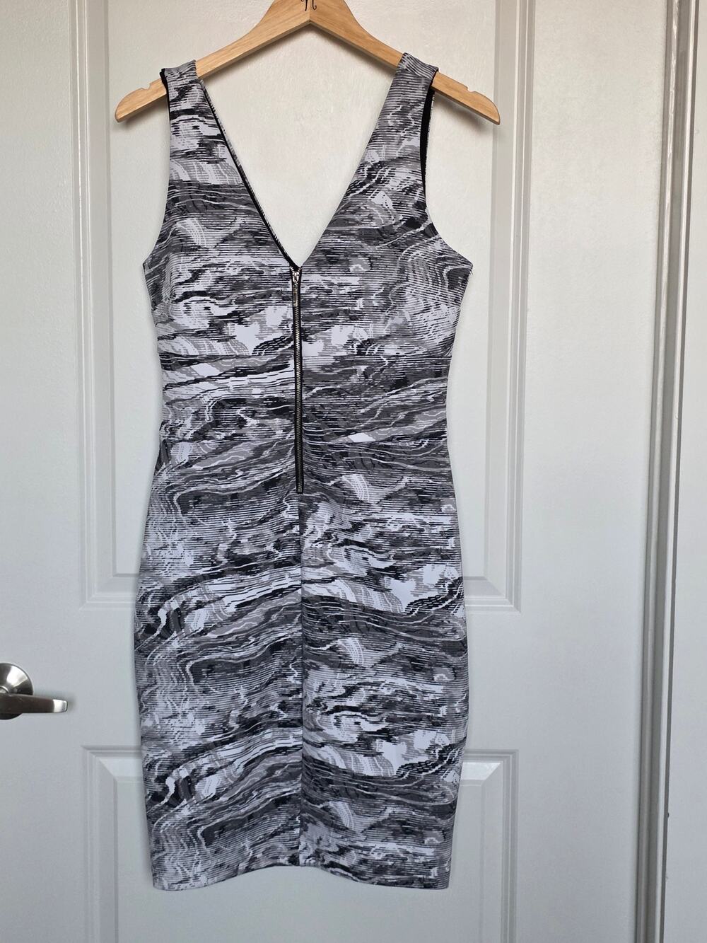 Guess Front Zip Scuba Dress with Pockets